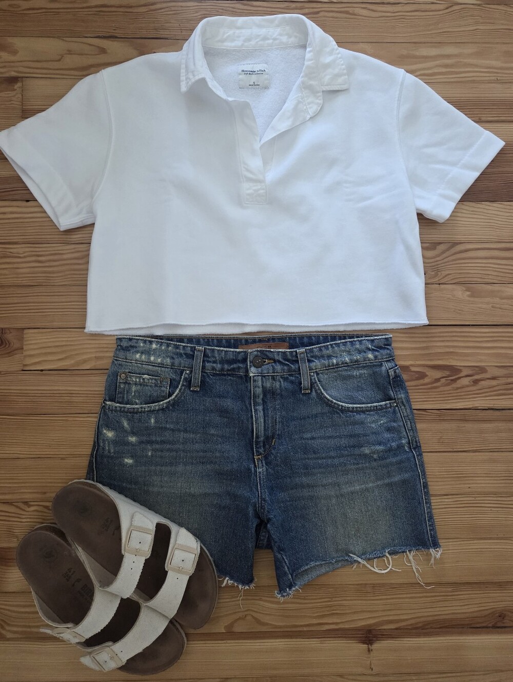 Cropped × Oversized Abercrombie Collared Sweatshirt Small Soft Collection